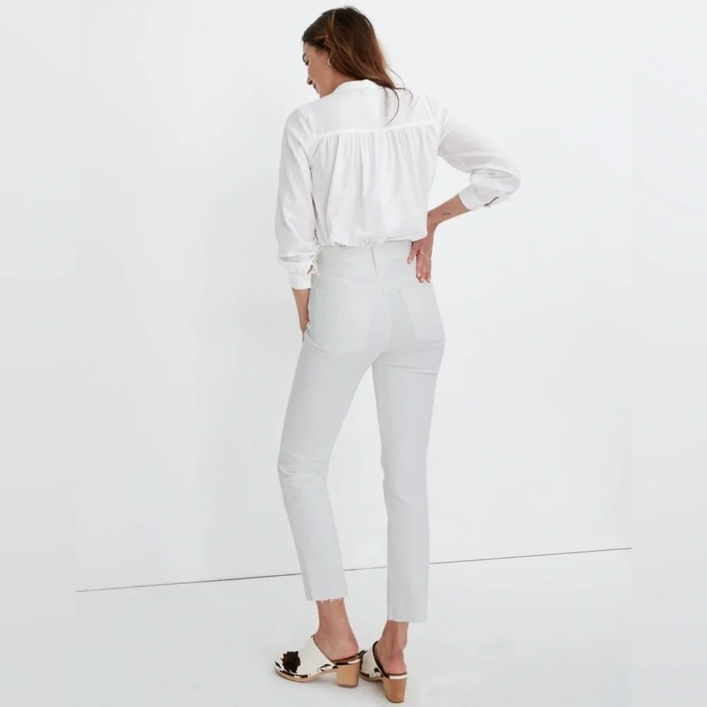Madewell White Classic Straight Jeans